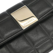 Chanel Black Lambskin Choco Bar Wallet 195981
