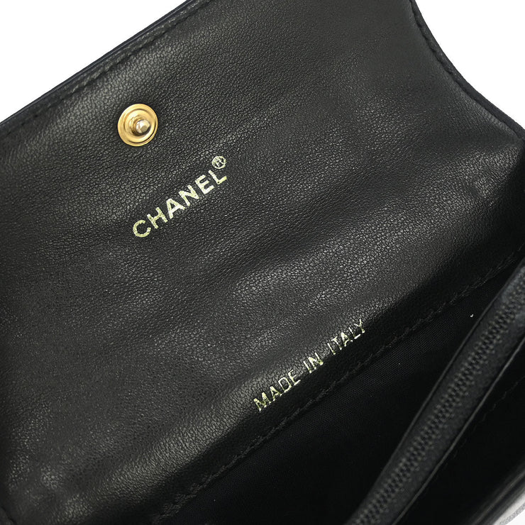 Chanel Black Lambskin Choco Bar Wallet 195981