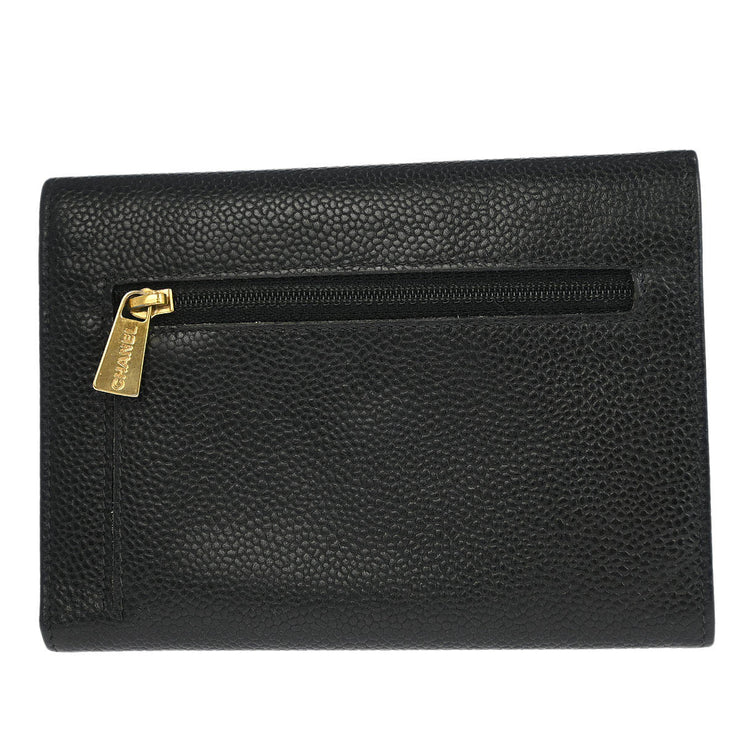 Chanel Black Calfskin Trifold Wallet 195982