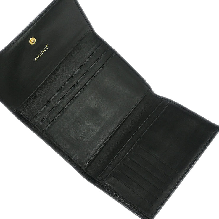 Chanel Black Calfskin Trifold Wallet 195982