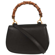Gucci Black Pigskin Bamboo 2way Handbag 000-2113-0633 195984