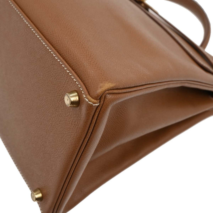 Hermes Gold Courchevel Kelly 40 Retourne 2way Handbag  Square:A 31. 195986