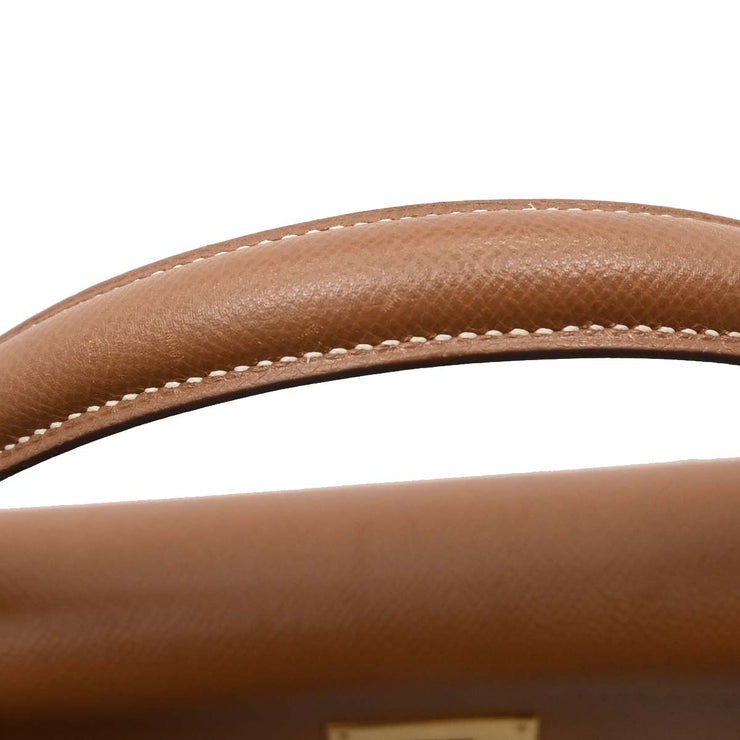 Hermes Gold Courchevel Kelly 40 Retourne 2way Handbag  Square:A 31. 195986