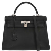Hermes Black Togo Kelly 32 Retourne 2way Handbag  Square:F 13.S 195994