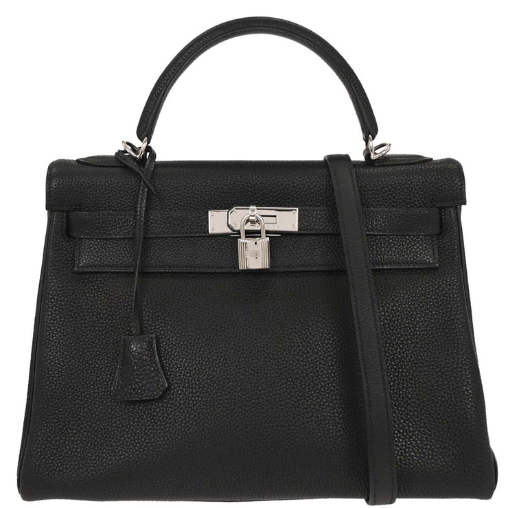 Hermes Black Togo Kelly 32 Retourne 2way Handbag  Square:F 13.S 195994