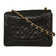 Chanel Black Lambskin Mini Classic Square Flap Shoulder Bag 17 195996