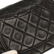 Chanel Black Lambskin Mini Classic Square Flap Shoulder Bag 17 195996