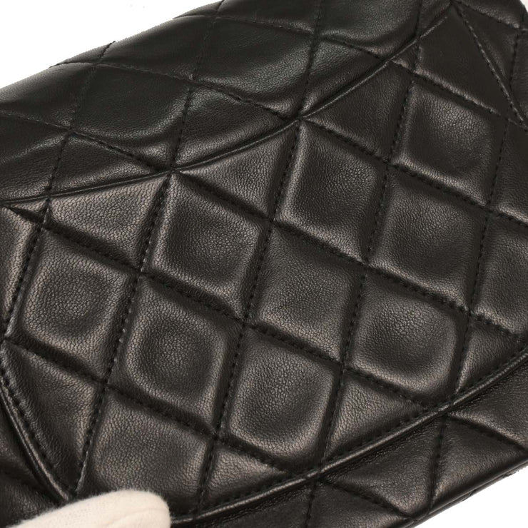 Chanel Black Lambskin Mini Classic Square Flap Shoulder Bag 17 195996