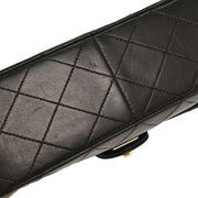 Chanel Black Lambskin Classic Square Flap Shoulder Bag 20 196000