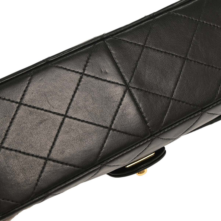 Chanel Black Lambskin Classic Square Flap Shoulder Bag 20 196000