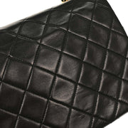 Chanel Black Lambskin Classic Square Flap Shoulder Bag 20 196000