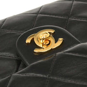 Chanel Black Lambskin Classic Square Flap Shoulder Bag 20 196000
