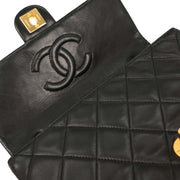 Chanel Black Lambskin Classic Square Flap Shoulder Bag 20 196000