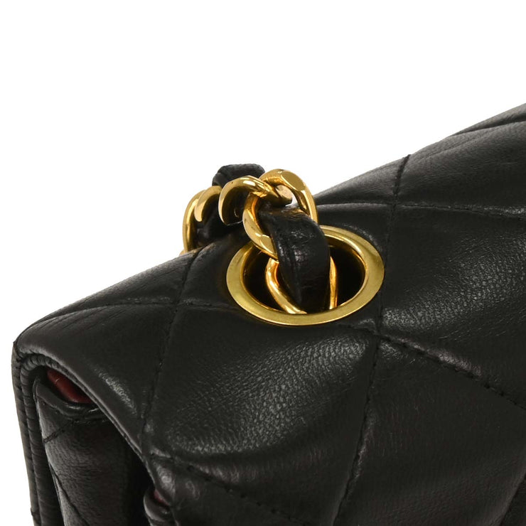 Chanel Black Lambskin Classic Square Flap Shoulder Bag 20 196001