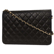 Chanel Black Lambskin Turnlock Medium Half Flap Shoulder Bag 196008