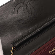 Chanel Black Lambskin Turnlock Medium Half Flap Shoulder Bag 196008