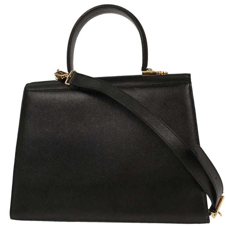 Salvatore Ferragamo Black Gancini 2way Handbag AF-21 2181 196010