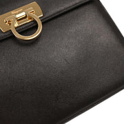 Salvatore Ferragamo Black Gancini 2way Handbag AF-21 2181 196010