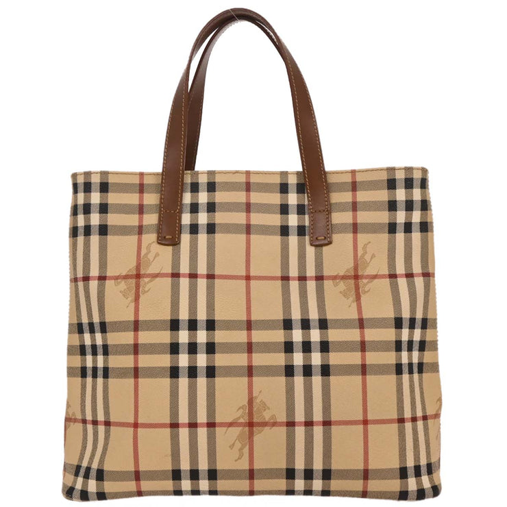 Burberry Beige PVC House Check Tote Handbag T-03-1 196027