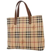Burberry Beige PVC House Check Tote Handbag T-03-1 196027