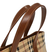 Burberry Beige PVC House Check Tote Handbag T-03-1 196027
