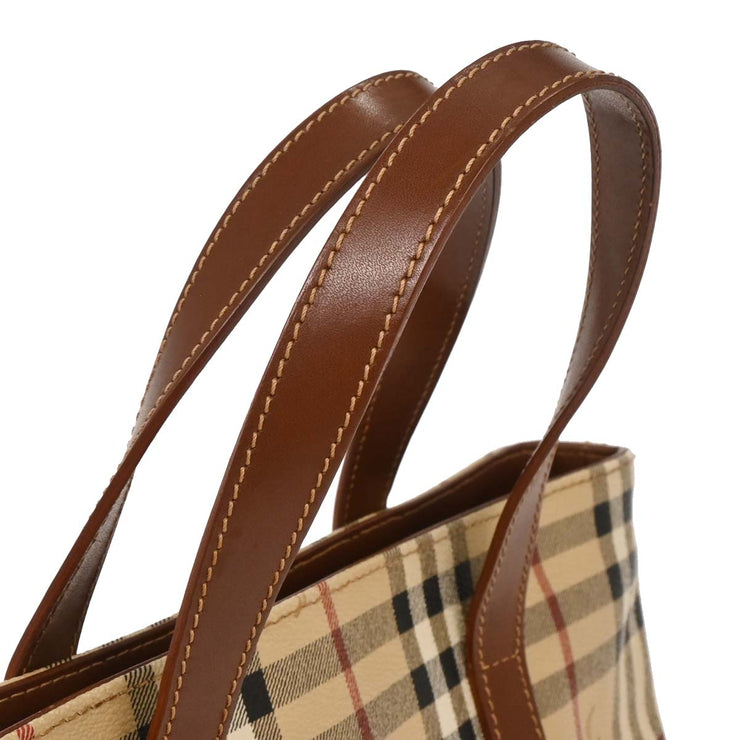 Burberry Beige PVC House Check Tote Handbag T-03-1 196027