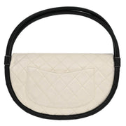 Chanel White Lambskin Hula Hoop Medium Handbag 196031