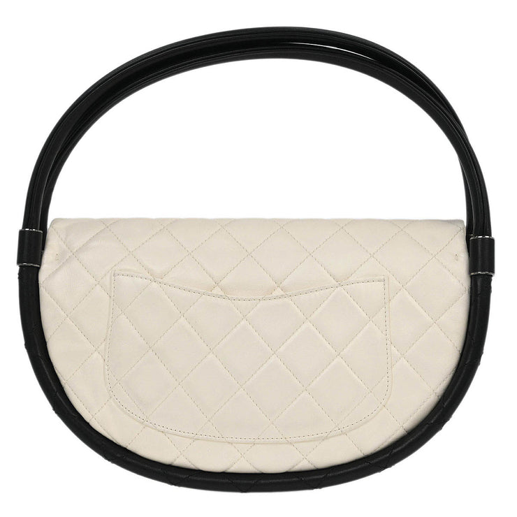 Chanel White Lambskin Hula Hoop Medium Handbag 196031