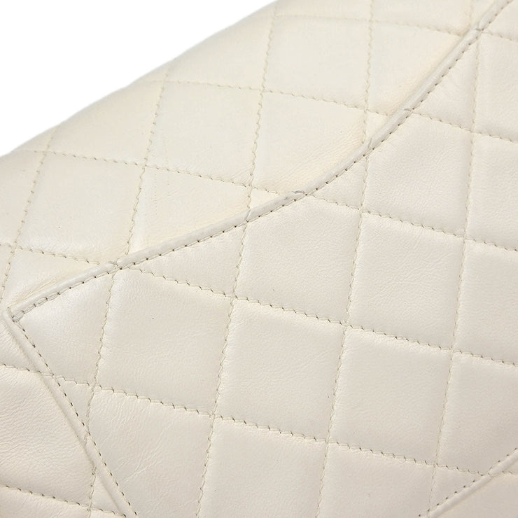 Chanel White Lambskin Hula Hoop Medium Handbag 196031