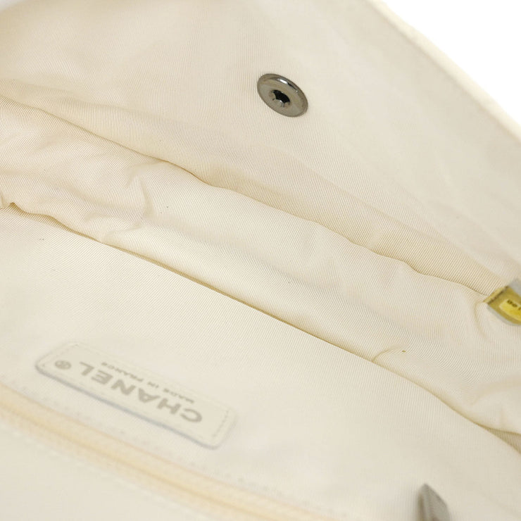 Chanel White Lambskin Hula Hoop Medium Handbag 196031