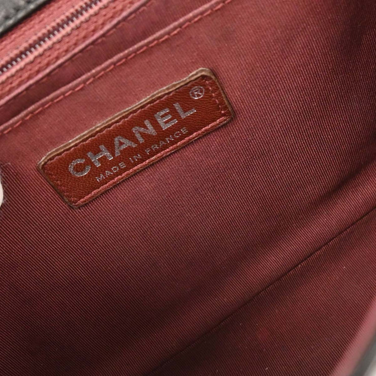 Chanel Black Patent Leather Secret Label Single Flap Shoulder Bag 196034