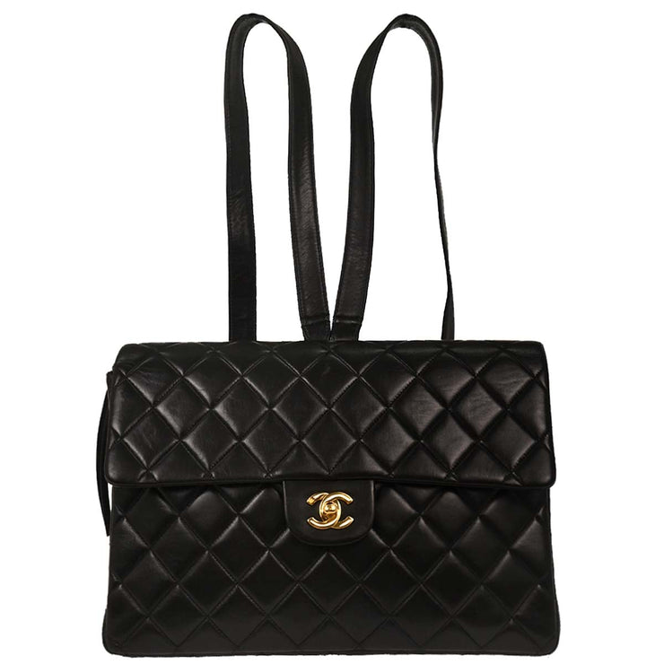 Chanel Black Lambskin Backpack 196037