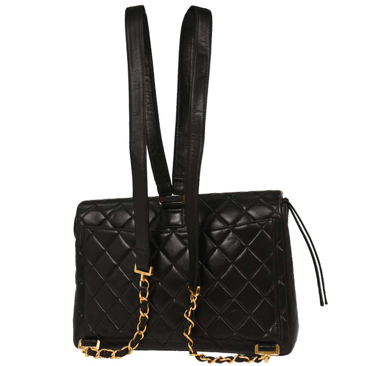 Chanel Black Lambskin Backpack 196037
