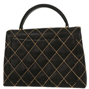 Chanel Black Calfskin Wild Stitch Top Handle Handbag 196042