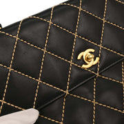 Chanel Black Calfskin Wild Stitch Top Handle Handbag 196042