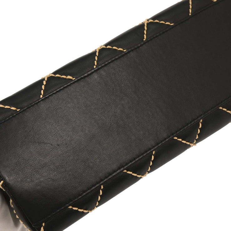 Chanel Black Calfskin Wild Stitch Top Handle Handbag 196042