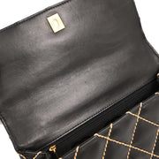 Chanel Black Calfskin Wild Stitch Top Handle Handbag 196042
