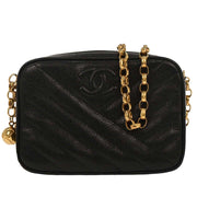 Chanel Black Calfskin Bias Stitch Camera Bag Mini 196045
