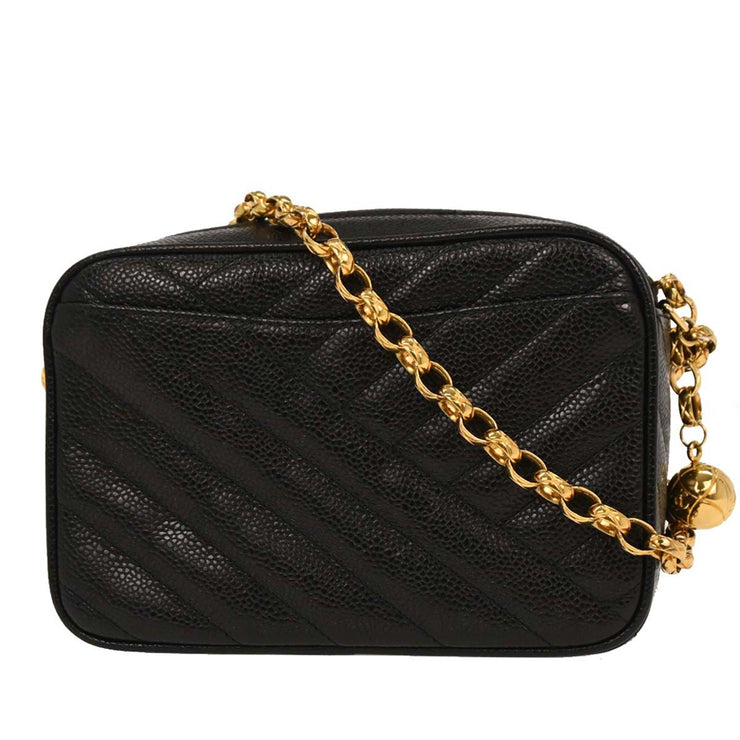 Chanel Black Calfskin Bias Stitch Camera Bag Mini 196045