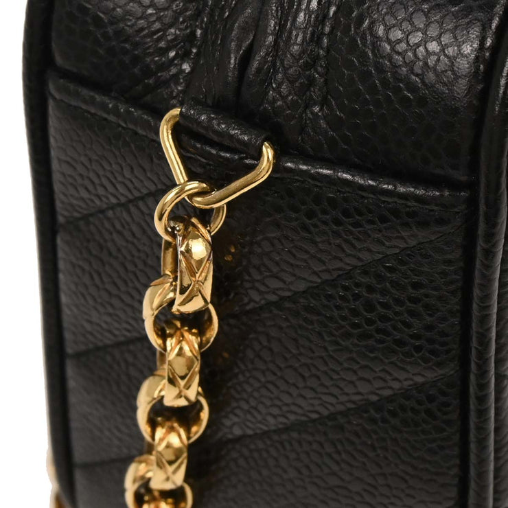 Chanel Black Calfskin Bias Stitch Camera Bag Mini 196045