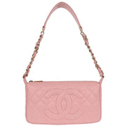 Chanel Pink Calfskin Shoulder Bag 196046