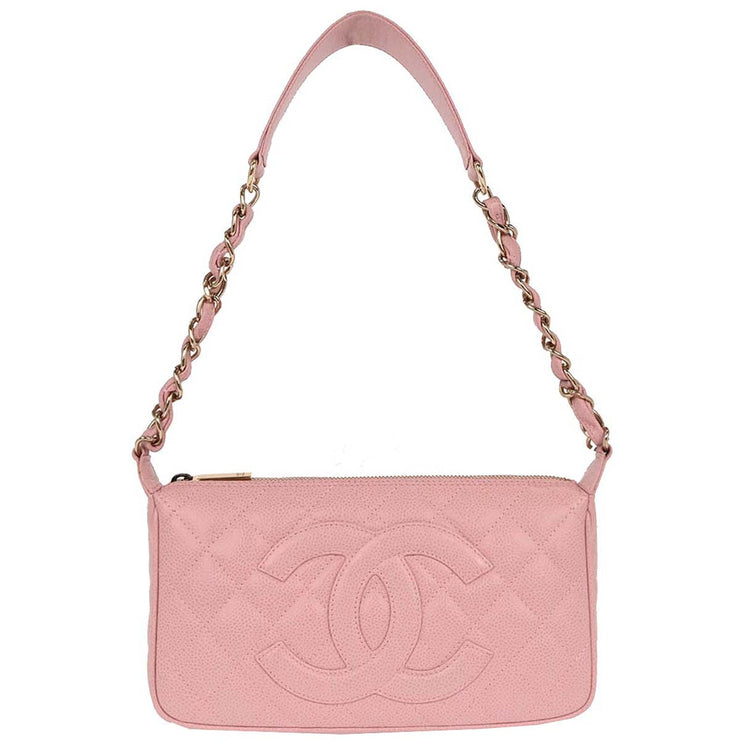 Chanel Pink Calfskin Shoulder Bag 196046