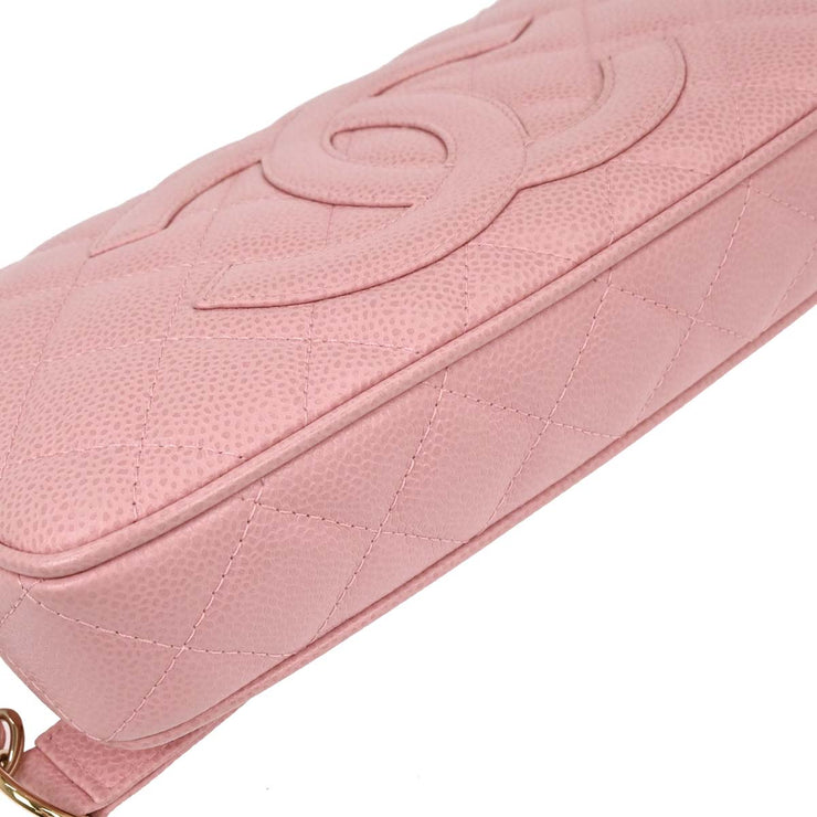 Chanel Pink Calfskin Shoulder Bag 196046