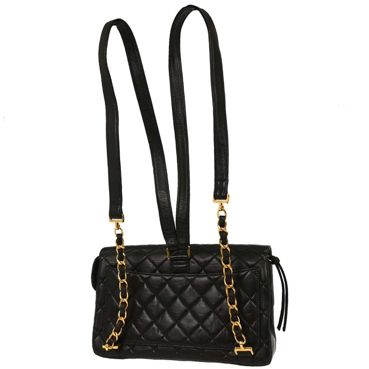 Chanel Black Lambskin Backpack 196047