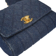 Chanel Blue Denim Straight Flap Shoulder Bag 196048
