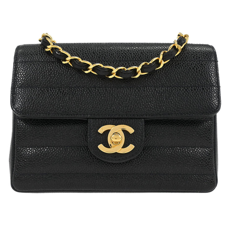 Chanel Black Calfskin Mini Classic Square Flap Bag 17 196051