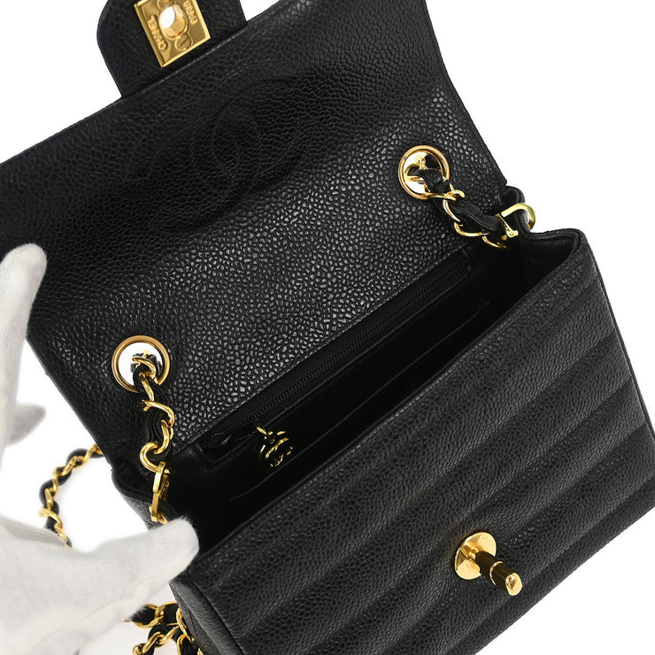 Chanel Black Calfskin Mini Classic Square Flap Bag 17 196051