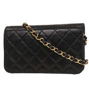 Chanel Black Lambskin Turnlock Mini Full Flap Shoulder Bag 196056