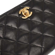 Chanel Black Lambskin Turnlock Mini Full Flap Shoulder Bag 196056