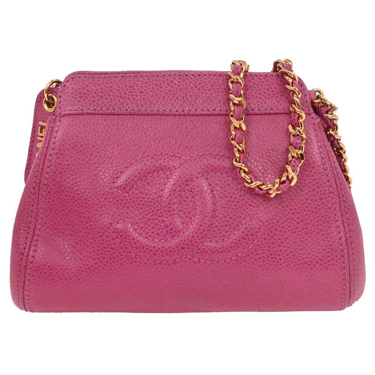 Chanel Pink Calfskin Shoulder Bag 196058